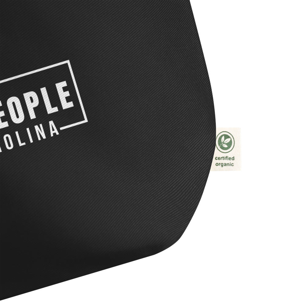 Organic Large Black Tote Tag - We The People NC