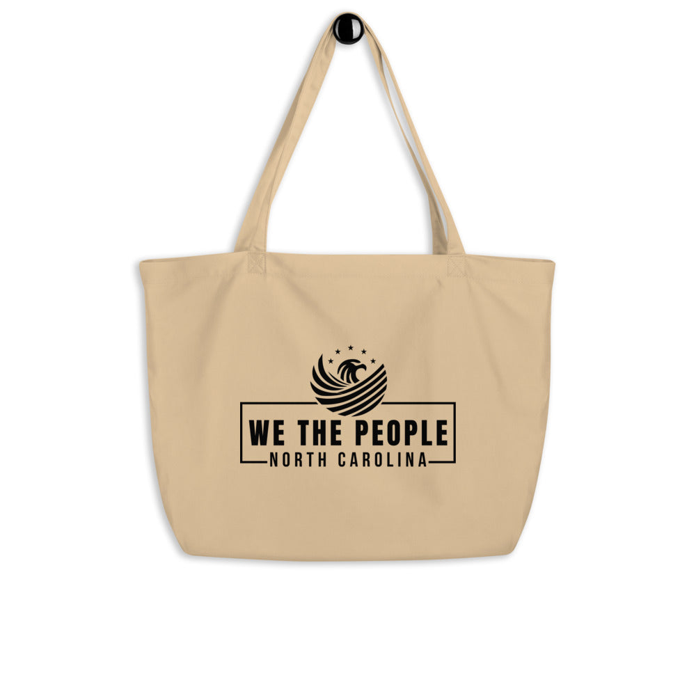 Organic Large Tan Tote Tag - We The People NC