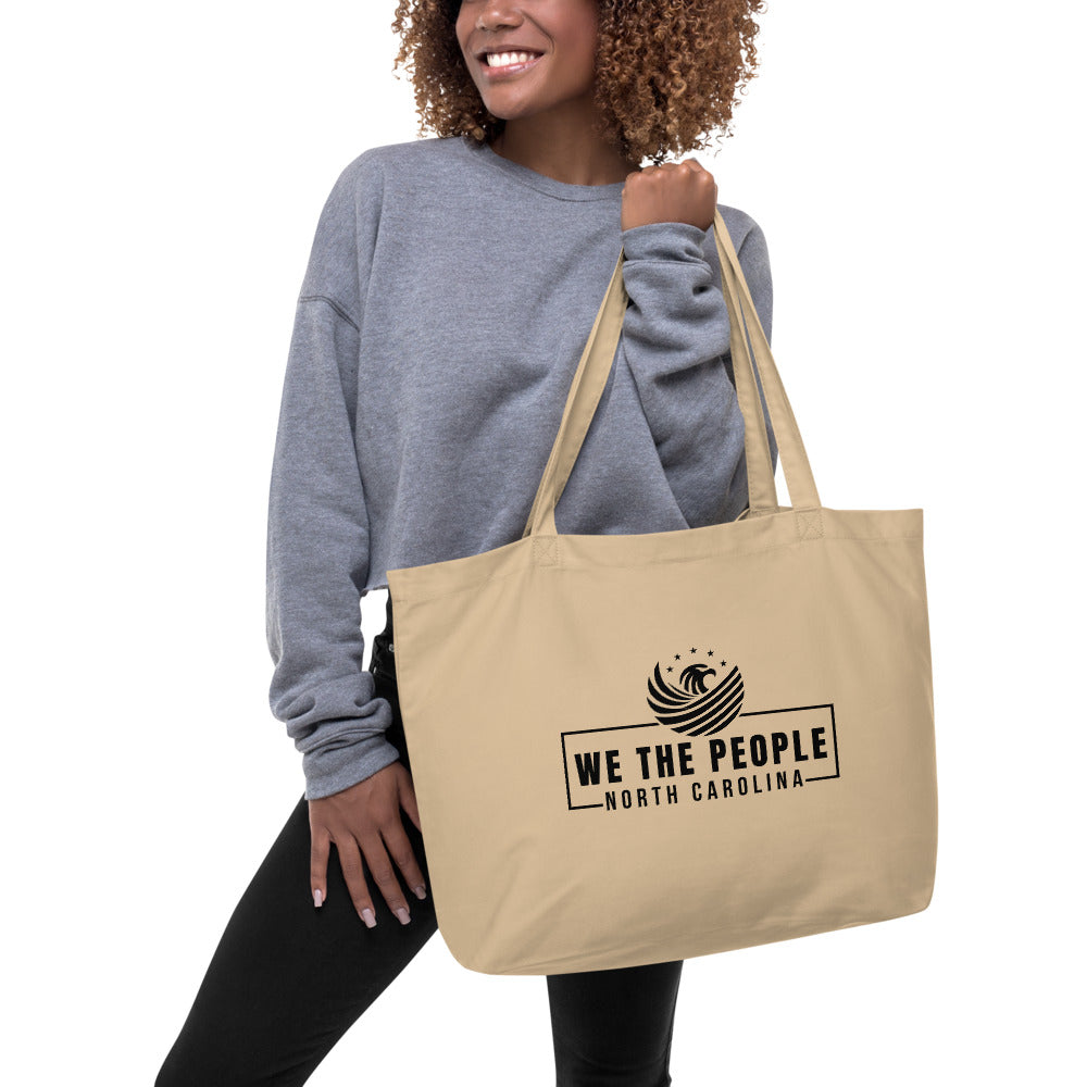 Organic Large Tan Tote Tag - We The People NC