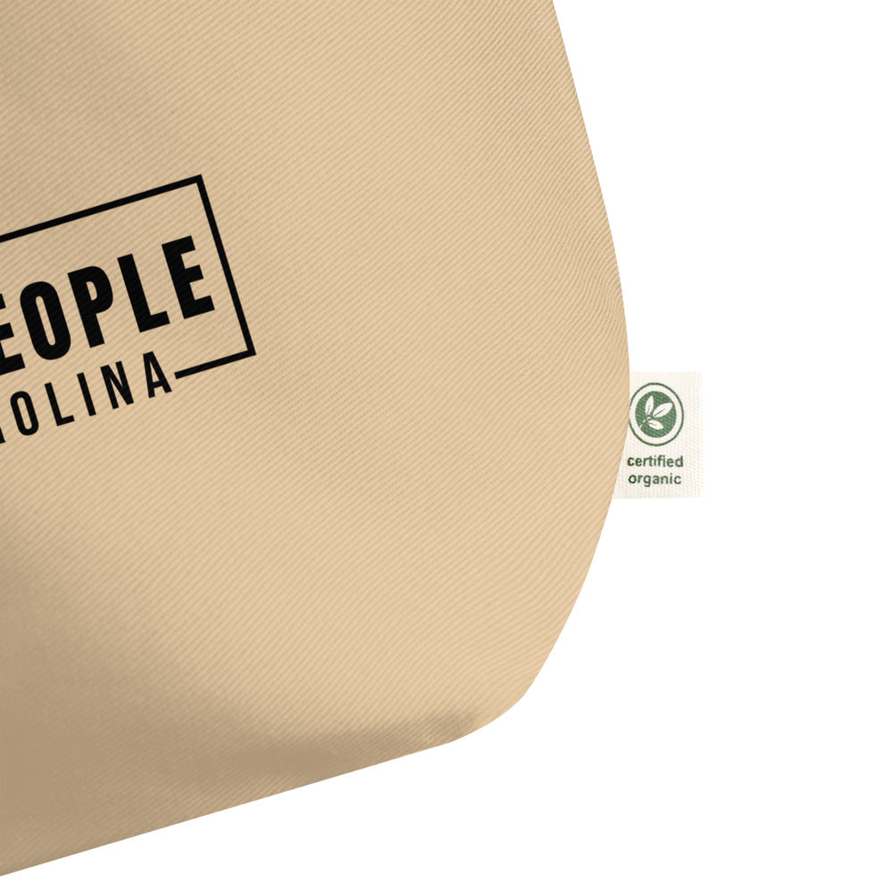 Organic Large Tan Tote Tag - We The People NC
