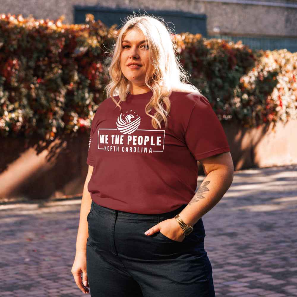 Organic Unisex Cotton T-Shirt - We The People NC - White Imprint