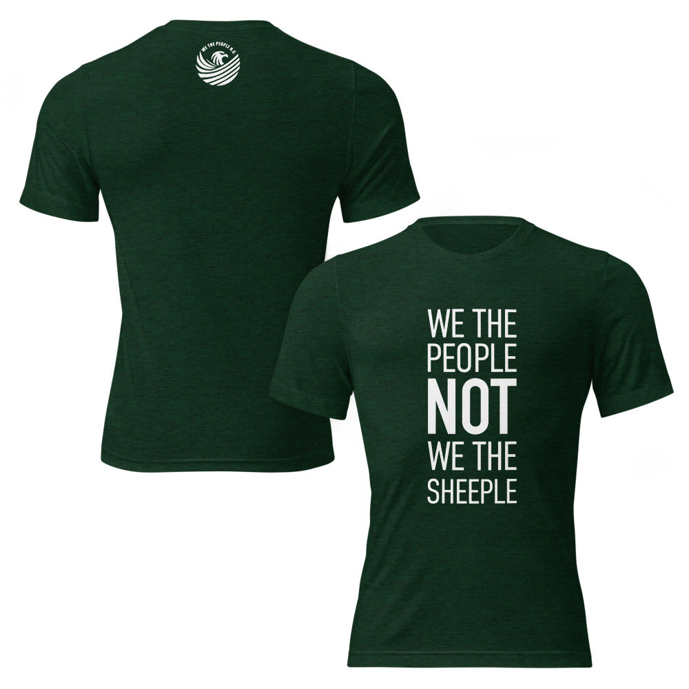 Unisex Short Sleeve T-Shirt - We The People NOT We The Sheeple - White Imprint