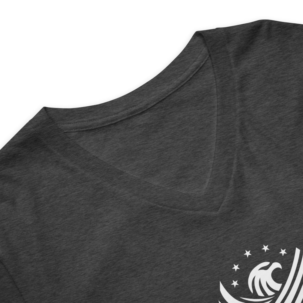 Unisex Short Sleeve V-Neck T-Shirt - We The People NC - White Imprint