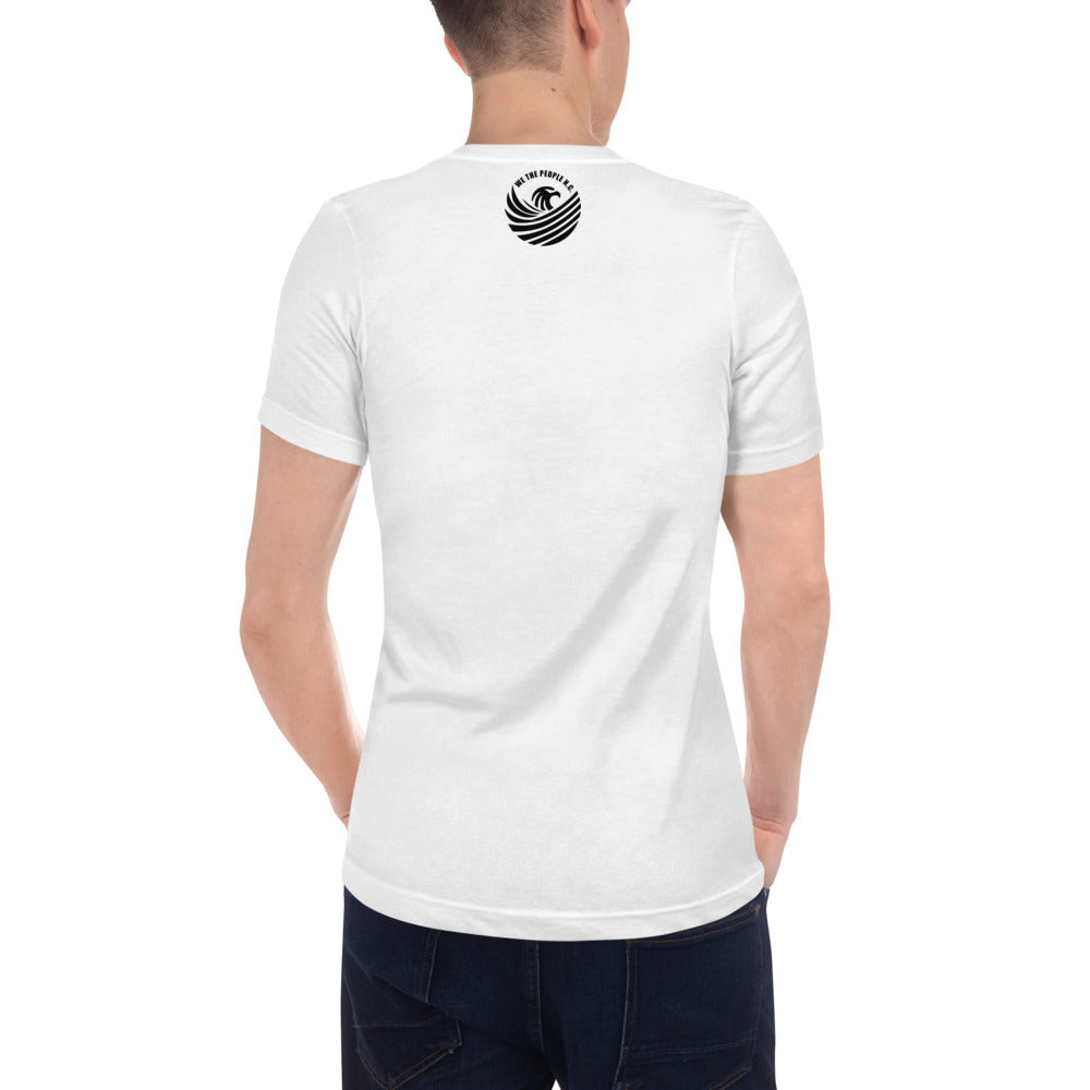 Unisex Short Sleeve V-Neck T-Shirt - We The People NOT We The Oligarchs - Black Imprint